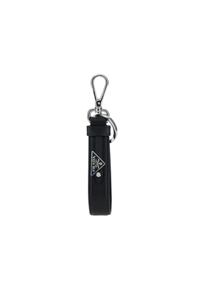 Prada Black Stainless Steel Keychain