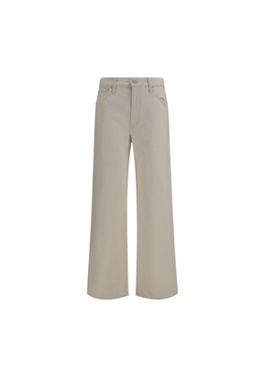 Mother Denim White Cotton Relaxed Fit Jeans - W24
