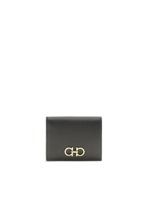 Ferragamo Black Calf Leather Bos Taurus Wallet
