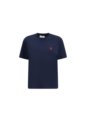 Ami Paris Blue Cotton T-Shirt - L
