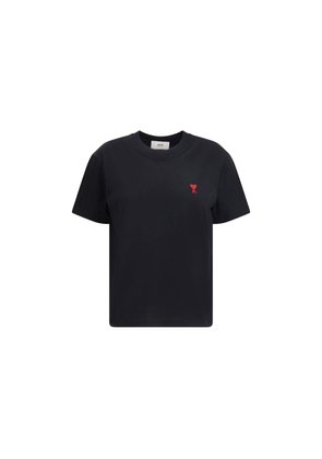 Ami Paris Black Cotton T-Shirt - L