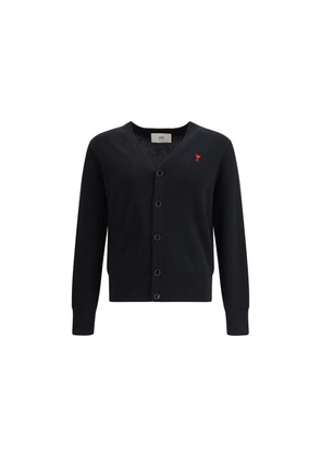 Ami Paris Black Wool Oves Aries Cardigan - L