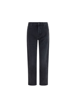 Balmain Black Cotton Straight-Leg Jeans - W30