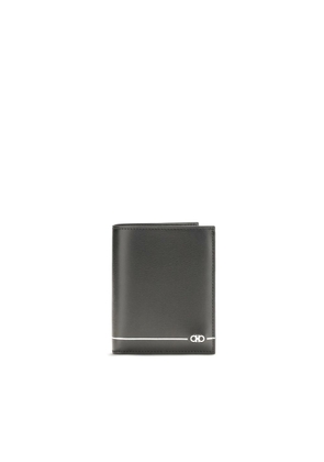 Ferragamo Black Calf Leather Bos Taurus Wallet