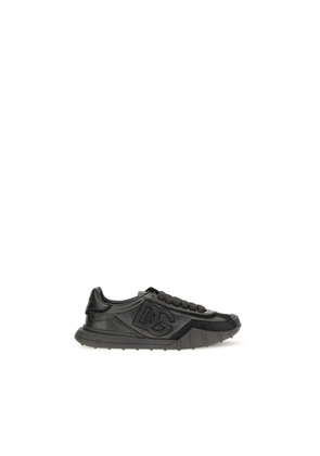 Dolce & Gabbana Black Calf Leather Bos Taurus Athletic Sneakers - EU39/US6
