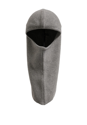 Dolce & Gabbana Men Grey Wool Ribbed Knit Balaclava Wrap One Size Hat