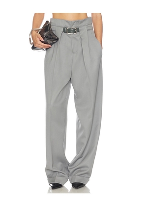 THE ATTICO Long Belted Pant in Grey. Size 36. Also in 38, 40.