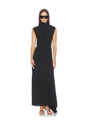 THE ATTICO Turtleneck Midi Dress in Black. Size 36. Also in 38, 40, 42.