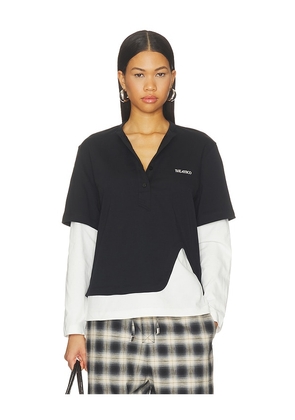 THE ATTICO Layered Tee in Black. Size 38. Also in 40, 42, 36.