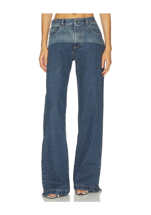 THE ATTICO Washed Straight Leg in Blue. Size 25. Also in 28, 29, 30.