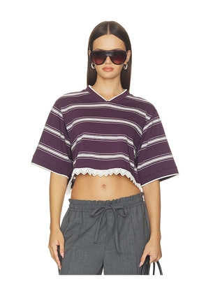 Bec + Bridge Luisa Cropped Jersey in Purple. Size XS. Also in S, M, L.