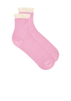 Free People Beloved Waffle Knit Ankle in Pink.