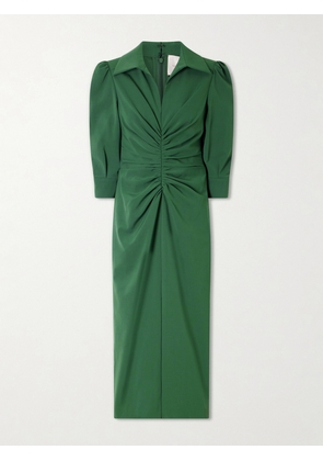 Carolina Herrera - Rouched Wool-blend Midi Dress - Green - US2,US4,US6,US8,US10