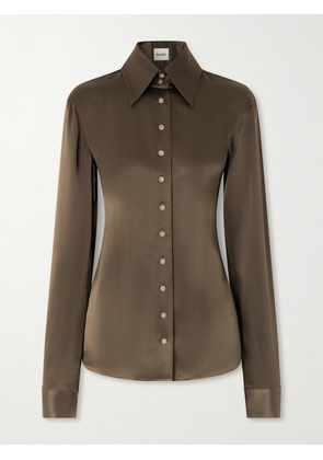 KHAITE - Ivy Silk-satin Shirt - Green - US0,US2,US4,US6,US8,US10,US12