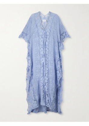 Miguelina - Valentina Cotton-lace Kaftan - Blue - One size