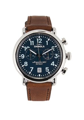 Shinola Runwell 2 Eye Chrono 41mm Watch British Tan Leather Strap in Brown.