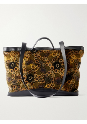 Dries Van Noten - Carter Printed Leather-trimmed Velvet Tote - Green - One size