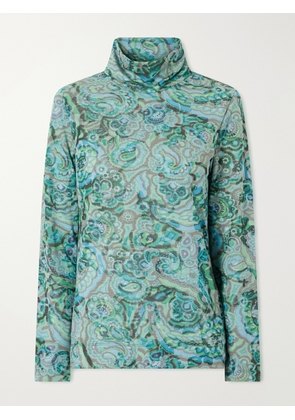 Dries Van Noten - Printed Jersey Turtleneck - Green - x small,small,medium,large