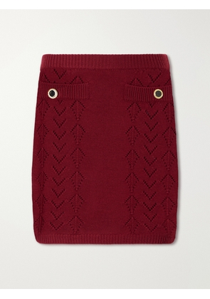Alessandra Rich - Virgin Wool Mini Skirt - Burgundy - IT36,IT38,IT40,IT42,IT44