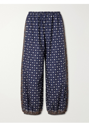 DÔEN - Yarrow Printed Cotton Balloon Pants - Blue - x small,small,medium,large,x large