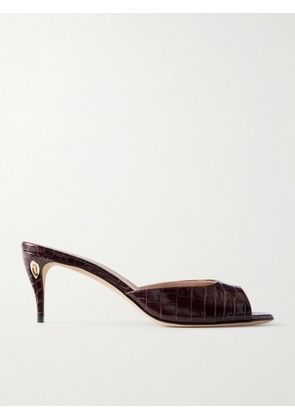 Jennifer Chamandi - Guido 65 Croc-effect Leather Sandals - Burgundy - IT36,IT36.5,IT37,IT37.5,IT38,IT38.5,IT39,IT39.5,IT40,IT40.5,IT41,IT41.5,IT42