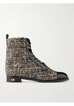 Jennifer Chamandi - Brando 20 Leather-trimmed Tweed Ankle Boots - Black - IT36,IT36.5,IT37,IT37.5,IT38,IT38.5,IT39,IT39.5,IT40,IT40.5,IT41,IT41.5,IT42