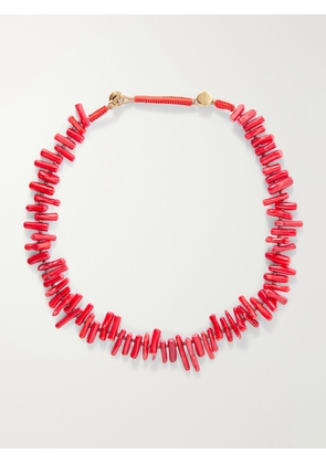 Roxanne Assoulin - The Coral Branch Beaded Necklace - Red - One size