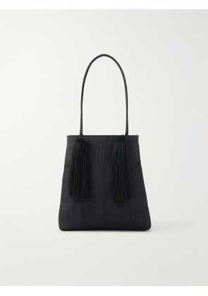 Le Sundial - Le Salon Tasseled Dupioni Clutch - Black - One size