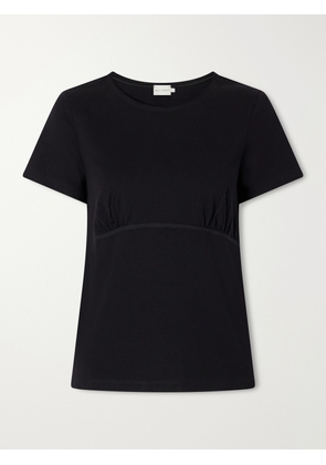 Deiji Studios - Gathered Organic-cotton T-shirt - Black - xx small,x small,small,medium,large