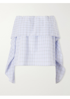 Deiji Studios - Flow Checked Organic Cotton Blouse - Blue - xx small,x small,small,medium,large,x large