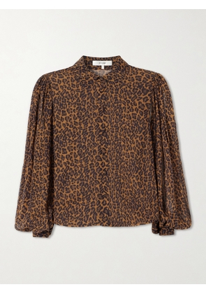 FRAME - The Silk Prairie Leopard-print Silk-crepe De Chine Blouse - Animal Print - x small,small,medium,large,x large