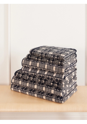 Autumn Sonata - Alma Complete Set Of Seven Organic Cotton-terry Towels - Blue - One size