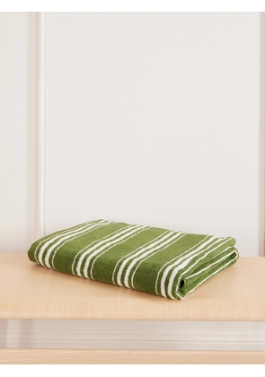 Autumn Sonata - Charlotte Striped Organic Cotton-terry Beach Towel - Green - One size