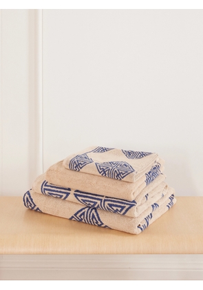 Autumn Sonata - Agnes Essential Set Of Four Organic Cotton-terry Towels - Blue - One size