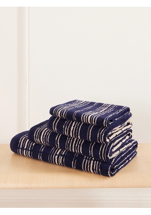 Autumn Sonata - Ester Essential Set Of Four Organic Cotton-terry Towels - Blue - One size