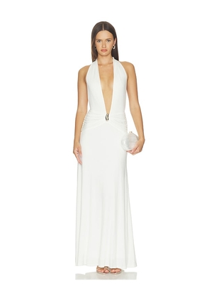 superdown Lainee Halter Maxi Dress in Ivory. Size XXS. Also in XS, S, M, L, XL.