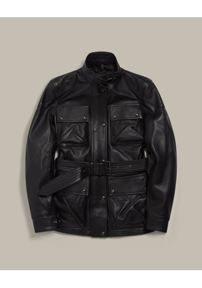 Belstaff Women's Trialmaster Icon Panther Jacket Nappa Leather Black Size Uk 8