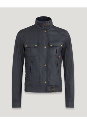 Belstaff Women's Gangster Icon Jacket Waxed Cotton Dark Navy Size Uk 4