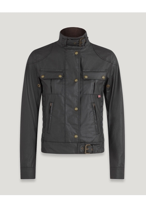 Belstaff Women's Gangster Icon Jacket Waxed Cotton Black Size Uk 10
