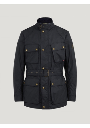 Belstaff Men's Trialmaster Icon Jacket Waxed Cotton Dark Navy Size Uk 36