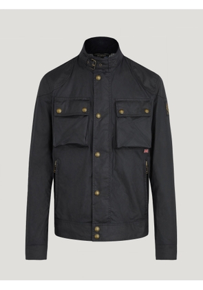 Belstaff Men's Racemaster Icon Jacket Waxed Cotton Black Size Uk 34