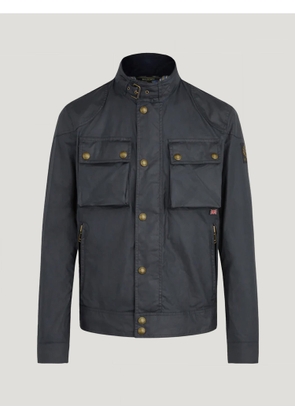 Belstaff Men's Racemaster Icon Jacket Waxed Cotton Dark Navy Size Uk 36