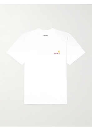 Carhartt WIP - American Script Logo-Embroidered Organic Cotton-Jersey T-Shirt - Men - White - XS