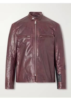 Enfants Riches Déprimés - Side B Leather Jacket - Men - Burgundy - S