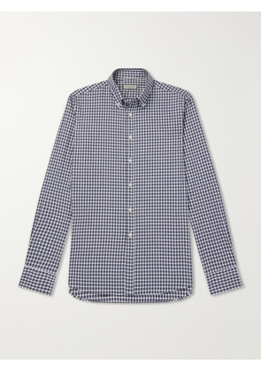 Canali - Checked Cotton-Flannel Shirt - Men - Blue - S