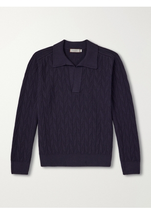 Canali - Textured Wool Polo Sweater - Men - Blue - IT 46