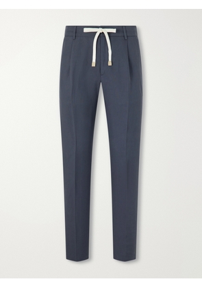 Eleventy - Straight-Leg Lyocell and Linen-Blend Trousers - Men - Blue - UK/US 29