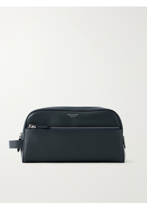 Serapian - Full-Grain Leather Wash Bag - Men - Blue