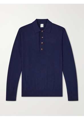 Eleventy - Cotton and Cashmere-Blend Polo Shirt - Men - Blue - S