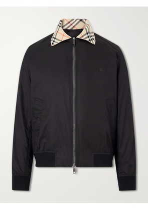 Burberry - Checked Logo-Embroidered Cotton Blouson Jacket - Men - Black - IT 46